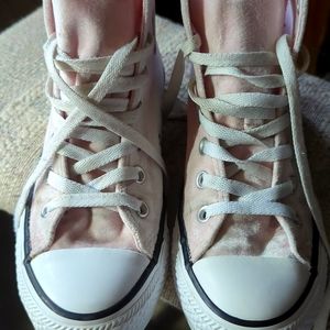 Blush Pink Velvet All Star Converse